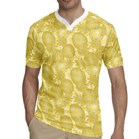 Melemele Hawaii Breadfruit Palaka Motifs Rugby Jersey LT14 - Polynesian Pride