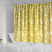 Melemele Hawaii Breadfruit Palaka Motifs Shower Curtain LT14 - Polynesian Pride