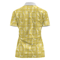 Melemele Hawaii Breadfruit Palaka Motifs Women Polo Shirt LT14 - Polynesian Pride