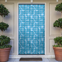 Polu Hawaii Breadfruit Palaka Motifs Door Cover LT14 Blue - Polynesian Pride