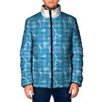 Polu Hawaii Breadfruit Palaka Motifs Padded Jacket LT14 Men Blue - Polynesian Pride