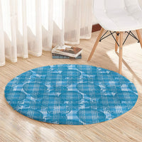 Polu Hawaii Breadfruit Palaka Motifs Round Carpet LT14 - Polynesian Pride