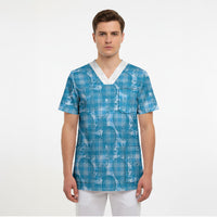 Polu Hawaii Breadfruit Palaka Motifs Scrub Top LT14 - Polynesian Pride