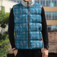 Polu Hawaii Breadfruit Palaka Motifs Sleeveless Puffer Jacket LT14 - Polynesian Pride