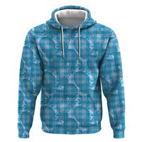 Polu Hawaii Breadfruit Palaka Motifs Zip Hoodie LT14 Pullover Hoodie Blue - Polynesian Pride