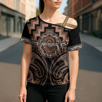 Aotearoa Kati Mamoe Personalised Cross Shoulder Shirt Maori Iwi Poutama Puhoro Tattoo LT14 - Polynesian Pride