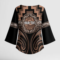 Aotearoa Kati Mamoe Personalised Kimono Sleeve Blouse Maori Iwi Poutama Puhoro Tattoo LT14 - Polynesian Pride