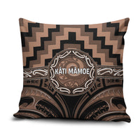 Aotearoa Kati Mamoe Pillow Cover Maori Iwi Poutama Puhoro Tattoo LT14 Brown - Polynesian Pride