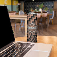 Aotearoa Kati Mamoe Personalised Skinny Tumbler Maori Iwi Poutama Puhoro Tattoo LT14 - Polynesian Pride