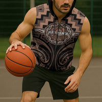 Aotearoa Kati Mamoe Personalised Sleeveless Zip Hoodie Maori Iwi Poutama Puhoro Tattoo LT14 - Polynesian Pride