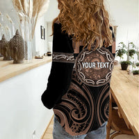 Aotearoa Kati Mamoe Personalised Women Casual Shirt Maori Iwi Poutama Puhoro Tattoo LT14 - Polynesian Pride