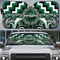Aotearoa Whakatohea Auto Sun Shade Maori Iwi Poutama Puhoro Tattoo LT14 Green - Polynesian Pride