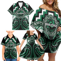 Aotearoa Whakatohea Personalised Family Matching Off Shoulder Short Dress and Hawaiian Shirt Maori Iwi Poutama Puhoro Tattoo LT14 - Polynesian Pride