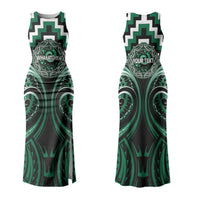 Aotearoa Whakatohea Personalised Family Matching Tank Maxi Dress and Hawaiian Shirt Maori Iwi Poutama Puhoro Tattoo LT14 Mom's Dress Green - Polynesian Pride