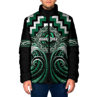 Aotearoa Whakatohea Personalised Padded Jacket Maori Iwi Poutama Puhoro Tattoo LT14 Men Green - Polynesian Pride