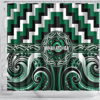 Aotearoa Whakatohea Shower Curtain Maori Iwi Poutama Puhoro Tattoo LT14 - Polynesian Pride