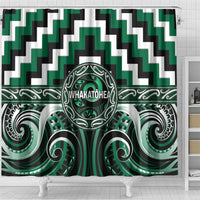 Aotearoa Whakatohea Shower Curtain Maori Iwi Poutama Puhoro Tattoo LT14 - Polynesian Pride