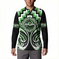Aotearoa Ngati Awa Personalised Button Sweatshirt Maori Iwi Poutama Puhoro Tattoo LT14 - Polynesian Pride