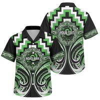 Aotearoa Ngati Awa Personalised Family Matching Tank Maxi Dress and Hawaiian Shirt Maori Iwi Poutama Puhoro Tattoo LT14 Son's Shirt Green - Polynesian Pride