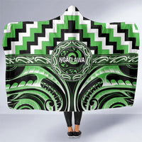 Aotearoa Ngati Awa Hooded Blanket Maori Iwi Poutama Puhoro Tattoo LT14 One Size Green - Polynesian Pride