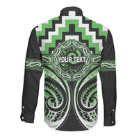 Aotearoa Ngati Awa Personalised Long Sleeve Button Shirt Maori Iwi Poutama Puhoro Tattoo LT14 - Polynesian Pride