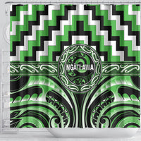 Aotearoa Ngati Awa Shower Curtain Maori Iwi Poutama Puhoro Tattoo LT14 - Polynesian Pride