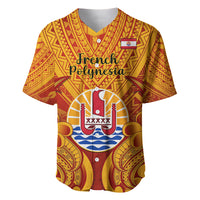 Personalised French Polynesia Baseball Jersey Coat Of Arms With Polynesian Plumeria LT14 Red - Polynesian Pride