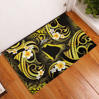 Tokelau Atafu Atoll Rubber Doormat Polynesian Tattoo Plumeria With Map LT14 - Polynesian Pride