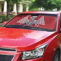 Personalized Hawaii Skull Christmas Auto Sun Shade Mele Kalikimaka Hawaiian Kakau - Polynesian Pride