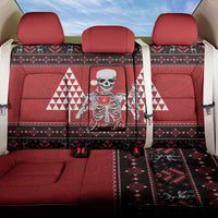 Personalized Hawaii Skull Christmas Back Car Seat Cover Mele Kalikimaka Hawaiian Kakau - Polynesian Pride