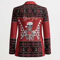 Personalized Hawaii Skull Christmas Blazer Mele Kalikimaka Hawaiian Kakau - Polynesian Pride