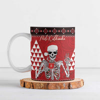 Personalized Hawaii Skull Christmas Ceramic Mug Mele Kalikimaka Hawaiian Kakau LT14 Red - Polynesian Pride