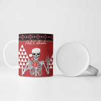 Personalized Hawaii Skull Christmas Ceramic Mug Mele Kalikimaka Hawaiian Kakau LT14 - Polynesian Pride