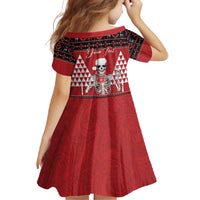 Personalized Hawaii Skull Christmas Family Matching Short Sleeve Bodycon Dress and Hawaiian Shirt Mele Kalikimaka Hawaiian Kakau - Polynesian Pride