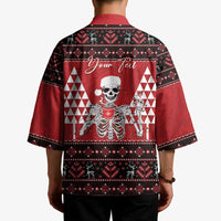 Personalized Hawaii Skull Christmas Kimono Mele Kalikimaka Hawaiian Kakau LT14 - Polynesian Pride
