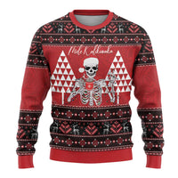 Personalized Hawaii Skull Christmas Ugly Christmas Sweater Mele Kalikimaka Hawaiian Kakau - Polynesian Pride