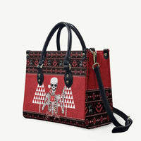 Personalized Hawaii Skull Christmas Leather Bag Mele Kalikimaka Hawaiian Kakau - Polynesian Pride