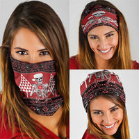 Personalized Hawaii Skull Christmas Neck Gaiter Mele Kalikimaka Hawaiian Kakau - Polynesian Pride