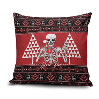 Personalized Hawaii Skull Christmas Pillow Cover Mele Kalikimaka Hawaiian Kakau - Polynesian Pride