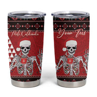 Personalized Hawaii Skull Christmas Tumbler Cup Mele Kalikimaka Hawaiian Kakau - Polynesian Pride