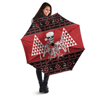 Personalized Hawaii Skull Christmas Umbrella Mele Kalikimaka Hawaiian Kakau LT14 - Polynesian Pride