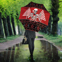 Personalized Hawaii Skull Christmas Umbrella Mele Kalikimaka Hawaiian Kakau LT14 - Polynesian Pride