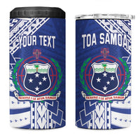 Toa Samoa Rugby Custom 4 in 1 Can Cooler Tumbler Go Champions Pacific Samoan Pattern - Polynesian Pride