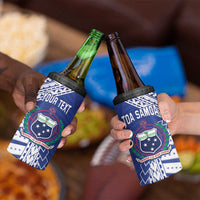 Toa Samoa Rugby Custom 4 in 1 Can Cooler Tumbler Go Champions Pacific Samoan Pattern - Polynesian Pride