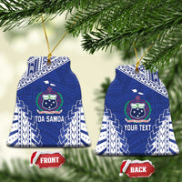 Toa Samoa Rugby Custom Ceramic Ornament Go Champions Pacific Samoan Pattern - Polynesian Pride