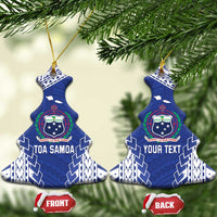 Toa Samoa Rugby Custom Ceramic Ornament Go Champions Pacific Samoan Pattern - Polynesian Pride