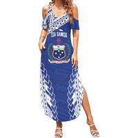 Toa Samoa Rugby Custom Family Matching Summer Maxi Dress and Hawaiian Shirt Go Champions Pacific Samoan Pattern - Polynesian Pride