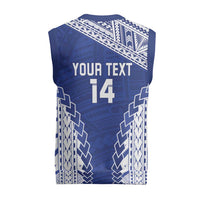 Toa Samoa Rugby Custom Christmas Knitted V-Neck Vest Go Champions Pacific Samoan Pattern - Polynesian Pride