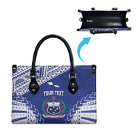 Toa Samoa Rugby Custom Leather Bag Go Champions Pacific Samoan Pattern - Polynesian Pride