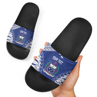 Toa Samoa Rugby Custom Slide Sandals Go Champions Pacific Samoan Pattern - Polynesian Pride